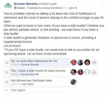 Polling people about working in retirement Polling people about working in retirement